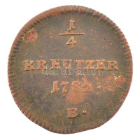 Ausztria 1782B 1/4kr Cu T:2-Austria 1782B 1/4 Kreuzer Cu C:VFKrause KM#2051.1