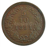 Ausztria 1891. 5/10kr Cu T:2Austria 1891. 5/10 Kreuzer Cu C:XF Krause KM#2184