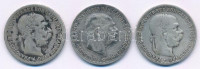 Ausztria 1893-1915. 1K Ag 'Ferenc József' (3xklf) T:VF,F ph. Austria 1893-1915. 1 Corona Ag 'Franz Joseph' (3xdiff) C:VF,F edge error Krause KM#2804
