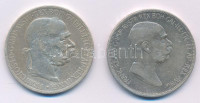Ausztria 1900. 5K Ag 'Ferenc József' + 1908. 5K Ag 'Ferenc József - Jubileum' T:F,VFAustria 1900. 5 Coronae Ag 'Franz Joseph' + 1908. 5 Coronae Ag 'Franz Joseph - Jubilee' C:F,VF