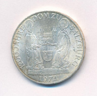 Ausztria 1974. 50Sch Ag '1200 éves a Salzburgi Dóm' T:1- kis patina Austria 1974. 50 Schilling Ag '1200th Anniversary - Salzburg Cathedral' C:AU small patina Krause KM#2921