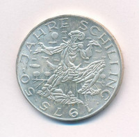 Ausztria 1975. 100Sch Ag '50 éves a schilling' T:1- Austria 1975. 100 Schilling Ag '50th Anniversary of the Schilling' C:AUKrause KM#2925
