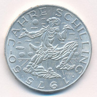 Ausztria 1975. 100Sch Ag '50 éves a schilling' T:1-,2 több ph.Austria 1975. 100 Schilling Ag '50th Anniversary of the Schilling' C:AU,XF multiple edge errorsKrause KM#2925