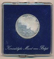 Belgium 1980. 500Fr ezüstözött Cu-Ni 'A Függetlenség 150. évfordulója' holland felirattal, műanyag dísztokban T:AU,XF patinaBelgium 1980. 500 Francs silver plated Cu-Ni '150th Anniversary of Independence' with Dutch text, in plastic case