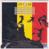 Belgium 1991. 50c - 50Fr (10xklf, 5x vallon, 5x flamand) forgalmi sor + 'Wolfgang Amadeus Mozart halálának 200. évfordulója' emlékveret szettben, karton dísztokban, eredeti, bontatlan fólia csomagolásban T:1 Belgium 1991. 50 Centimes - 50