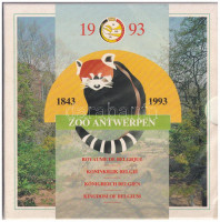Belgium 1993. 50c - 50Fr (10xklf, 5x vallon, 5x flamand) forgalmi sor + 'Az antwerpeni állatkert 150. évfordulója' emlékveret szettben, karton dísztokban, eredeti, bontatlan fólia csomagolásban T:1 Belgium 1993. 50 Centimes - 50 Francs