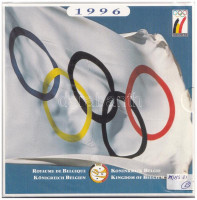 Belgium 1996. 50c - 20Fr (10x) 'Atlantai Olimpia' forgalmi szett + zseton karton dísztokban, eredeti bontatlan fóliacsomagolásban T:BU Belgium 1996. 50 Centimes - 20 Francs (10x) 'Atlanta Olympics' coin set + token in case, in the original