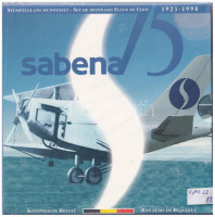 Belgium 1998. 50c - 50Fr (10xklf, 5x vallon, 5x flamand) forgalmi sor + 'A Sabena belga légitársaság alapításának 75. évfordulója' emlékveret szettben, karton dísztokban, eredeti, bontatlan fólia csomagolásban T:1 Belgium 1998. 50