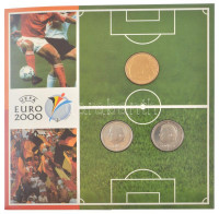 Belgium 2000. 50Fr Ni 'II. Albert / Labdarúgó Európa-bajnokság' 'BELGIQUE' + 2000. 50Fr Ni 'II. Albert / Labadrúgó Európa-bajnokság' 'BELGEN' + Hollandia 2000. 5G Ni-sárgaréz 'Beatrix / Labadrúgó Európa-bajnokság' díszcsomagolásban