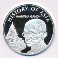 Cook-szigetek 2004. 1$ ezüstözött sárgaréz 'Ázsia történelme - Mahatma Gandhi' kapszulában, tanúsítvánnyal T:PP kis karcCook Islands 2004. 1 Dollar silver plated brass 'History of Asia - Mahatma Gandhi' in capsule with certificate
