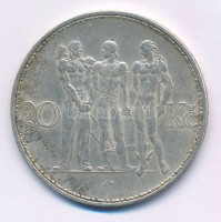 Csehszlovákia 1933. 20K Ag T:XF patina Czechoslovakia 1933. 20 Korun Ag C:XF patinaKrause KM#17