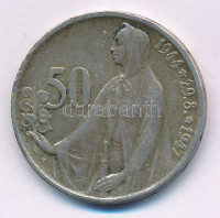 Csehszlovákia 1947. 50K Ag 'Szlovák felkelés' T:XF patinaCzechoslovakia 1947. 50 Korun Ag 'Slovak uprising' C:XF patinaKrause KM#24