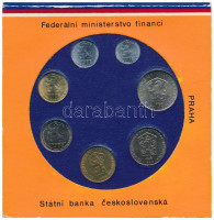 Csehszlovákia 1988. 5h-5K (7xklf) forgalmi sor + 1980. 10h-5K (5xklf) hiányos forgalmi sor sérült fóliatokban T:UNC,AU patinaCzechoslovakia 1988. 5 Haleru - 5 Korun (7xdiff) coin set + 1980. 10 Haleru - 5 Korun (7xdiff) incomplete coin set