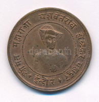 Indiai Államok / Indore Állam 1935. (1992.) 1/2A Cu 'II. Yashwant Rao' enyhén elfordult hátlap T:2-Indian States / Indore State 1935. (1992.) 1/2 Anna Cu 'Yashwant Rao II' lightly shifted backsideKrause KM#50