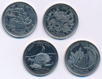 Kanada 1999. 25c Ni 'Kanada története a második évezredig (évszakok)' (4xklf) forgalmi emlékkiadások T:AU,XF Canada 1999. 25 Cents Ni 'The history of Canada through the second millennium (seasons)' circulating commemorative coins C:AU,XF