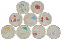 Kanada 2006-2017. 25c (9xklf) multicolor emlékérmék T:AUCanada 2006-2017. 25 Cents (9xdiff) multicolor commemorative coins C:AU
