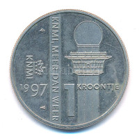 Hollandia 1997. '1 Kroontje' kétoldalas Cu-Ni emlékérem (32mm) T:1- (PP)Netherlands 1997. '1 Kroontje' two-sided Cu-Ni commemorative medallion (32mm) T:AU (PP)Krause N# 170870