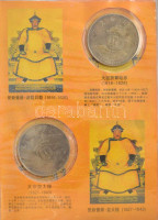 Kína DN A Csin-dinasztia 12 uralkodóját ábrázoló fém emlékérem szett, kínai és angol nyelvű gyűjtőalbumban T:UNCChina ND Commemorative medallion set depicting 12 Emperors of the Qing dynasty in chinese-english language binder C:UNC