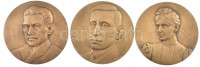 Lengyelország ~1970. 'A lengyel munkásmozgalom kiemelkedő aktivistája' 3xklf kétoldalas Br emlékérem (70mm) 'Maria Koszutska 1876-1939' + 'Adolf Warski 1868-1937' + 'Julian Leński 1889-1937' díszdobozban T:1,1-