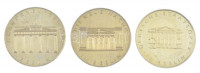 Német Demokratikus Köztársaság 1967. 'Berlin' 3xklf kétoldalas Cu-Ni emlékérme dobozban (27mm) T:1- ujjlenyomatGerman Democratic Republic 1967. 'Berlin' 3xdiff two sided commemorative medallions in case (27m) T:AU fingeprint
