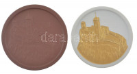 Német Demokratikus Köztársaság 1967. 'Wartburg' 2xklf jelzett meisseni porcelán érem (67mm,63mm) T:1- foltGermany Democratic Republic 1967. 'Wartburg' 2xdiff hallmarked porcelain commemorative medallion (67mm,63mm) CAU spotted