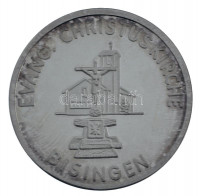 Németország 1993. 'Bisingen Evangélikus Templom / Faluház' Ag emlékérem dísztokban (11.13g/0,1000/30mm) T:PP felületi karc, ujjlenyomatGermany 1993. 'Bisingen Evangelische Christuskirche / Gemeindehaus Anbau' Ag medallion in case