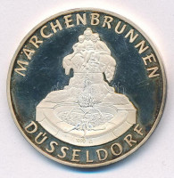 Németország DN 'Märchenbrunnen - Düsseldorf' kétoldalas, jelzett Ag emlékérem (15,02g/1.000/35mm) T:1 (eredetileg PP) patina, fo.Germany ND 'Märchenbrunnen - Düsseldorf' two-sided, hallmarked Ag medallion (15,02g/1.000/35mm) C:UNC
