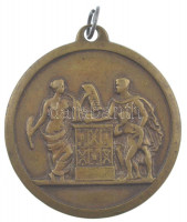 Olaszország ~1930. 'Olasz Nemzeti Biztosítótársaság' kétoldalas bronz emlékérem füllel (33mm) T:XFItaly ~1930. 'La Nationale Compagnia Italiana di Assicurazioni' two-sided bronze medallion with ear (33mm) C:XF