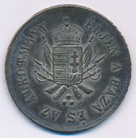1867. 'Honvéd Emlék - Az 1867. évi honvéd egyletek alakításának emlék zálogául / Éljen a haza és az alkotmány' kétoldalas, eredetileg ezüstözött bronz emlékérem (38mm) T:XF szinte teljesen lekopott ezüstözés, ph.