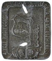 1948. 'A Volt Hadifoglyok Bajtársi Szövetsége A 48-as Eszmékért' Al lemezplakett (63x52mm) T:VF lyukak