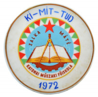 1972. 'Zalka Máté Katonai Műszaki Főiskola Ki-Mit-Tud' Hollóházi porcelán emlékérem dobozában (90mm) T:1-