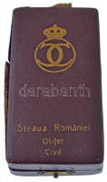 Románia ~1837. Románia Csillaga Érdemrend tiszti keresztjének eredeti dísztokja sérült, viseltes állapotban. Romania ~1837. The original decorative case of the Order of the Star of Romania in damaged, worn condition.