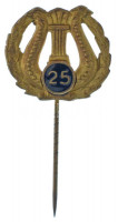 ~1920. '25' részben zománcozott bronz dalosköri jelvény T:AU