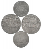 4db (2xklf) öntött, fém emlékérem másolat, 'COPIE' jelzéssel (58mm, 48mm) T:XF