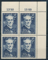 1950 Alexander Girardi ívsarki négyestömb Mi 958