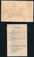 1907 A Nagyváradi Sport-Egylet dísztornájának meghívója, 1907. feb. 07.,a hátoldal a programmal, benne bejegyzésekkel. borítékja, foltos.
