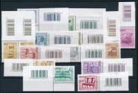1999-2011 14 db Antik bútorok bélyeg vonalkóddal és selyemfényű gumival (63.700) / 14 stamps with bar code and silk gloss gum