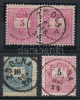 1881-1889 3klf bélyeg közte pár 'ZSOLNA'