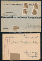 1945-1946 4 db II. inflációs küldemény, mind más bérmentesítéssel