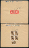1945-1946 3 db II. inflációs küldemény, mind más bérmentesítéssel