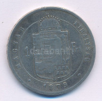 1879KB 1Ft Ag 'Ferenc József / Középcímer' T:F patina Adamo M15