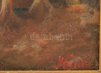 Hajdú jelzéssel: Szélmalom. Olaj, vászon. Sérült! 35x23,5cm