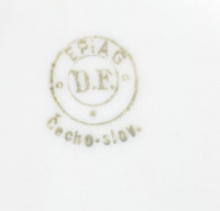 Epiag DF szószos edény. Kézzel festett, jelzett, hibátlan 22x10 cm