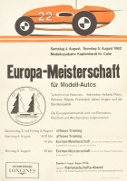 Autómodellezés - Kapfenhardt (Németország) 1962. augusztus 4-5. A Nemzetiközi Autómodell-verseny plakátja, és a versenyzők névsorát is tartalmazó nyomtatott katalógusa. A versenyzők nevei mellé az eredmények utólag tintával