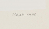 Mark (Márkus), Anna (1928-): Geometrikus kompozíció, 1990. Szitanyomat, papír, jelzett, művészpéldány E.A. jelzéssel. 45x34 cm / screenprint on paper, artist's proof, signed