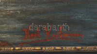 Karl Kaufmann jelzéssel: Hegyvidéki tó. Olaj, karton. Dekoratív, sérült fakeretben. 35x46 cm