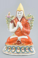 Keleti porcelán láma figura, jelzés nélkül, kopásokkal, m: 21 cm