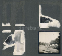 1933 Gödöllő, cserkész jamboree, 5 db albumlapra ragasztott fotó, 6×6 cm