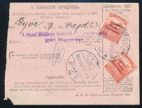1919 Postautalvány 40f bérmentesítéssel / Money order
