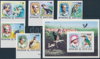 1975 Albert Schweitzer ívszéli vágott sor + blokk,Albert Schweitzer margin imperforated set + blockMi 575-579 + 35
